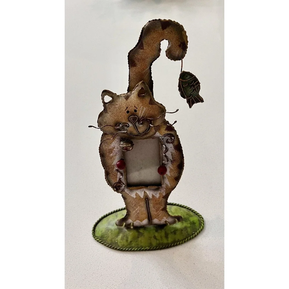 Metal Kitty Cat Photo Picture Frame
